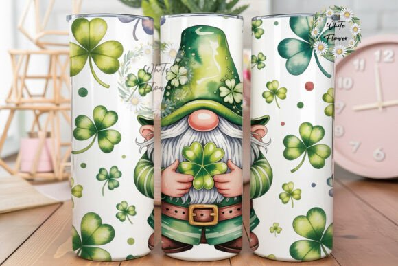 Download Gnome &amp; Lucky Clovers 20oz Tumbler Wrap - Clovers Collection