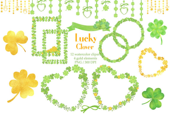 Download Watercolor Lucky Clovers - Clovers Collection