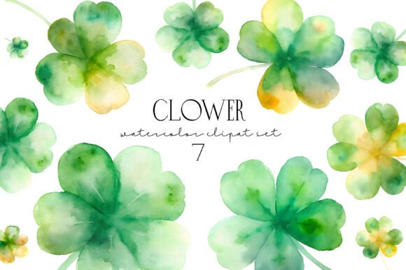 Download Lucky Clovers Watercolor Clipart - Clovers Collection