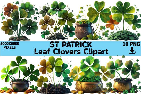 Download St Patrick's Day Leaf Clovers Clipart - Clovers Collection