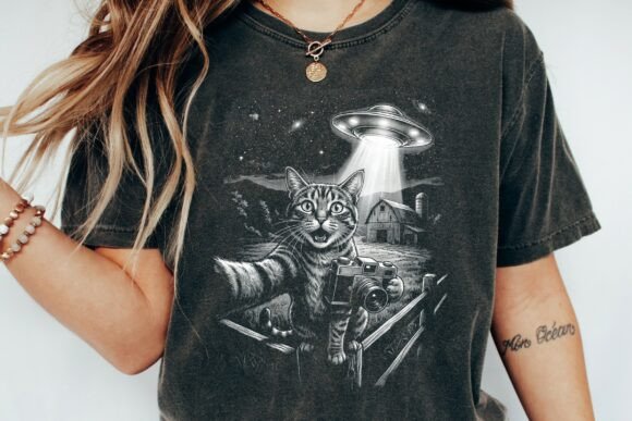 Download Funny Cat Selfie Alien Abduction Ufo - Alien Collection