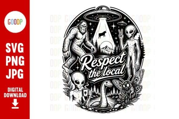 Download Respect the Local Cryptid Alien UFO SVG - Alien Collection