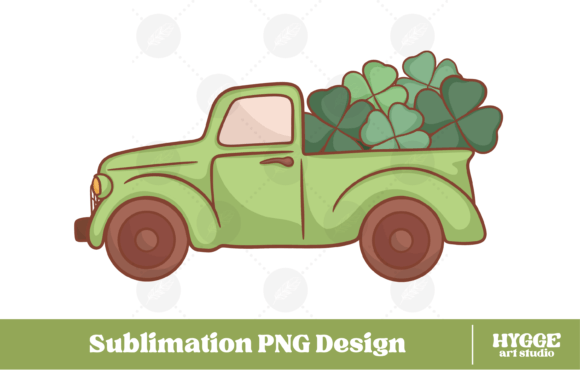 Download Retro Truck with Clovers St Patrick's - Clovers Collection