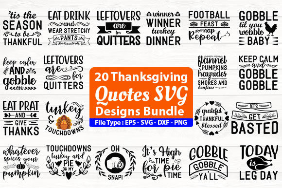 Download Thanksgiving Quotes SVG Design Bundle - Premium Resources